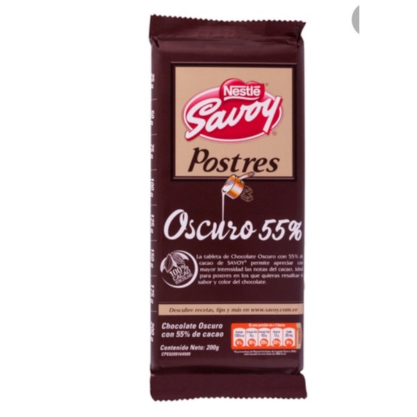 Savoy Postres 55% de Cacao (64ud - 200GR)