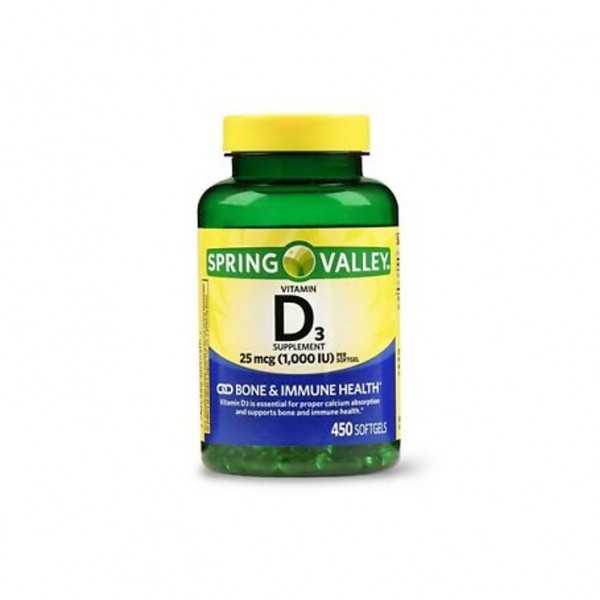 Spring Valley Vitamina D3 25 Mcg 450 Softgels